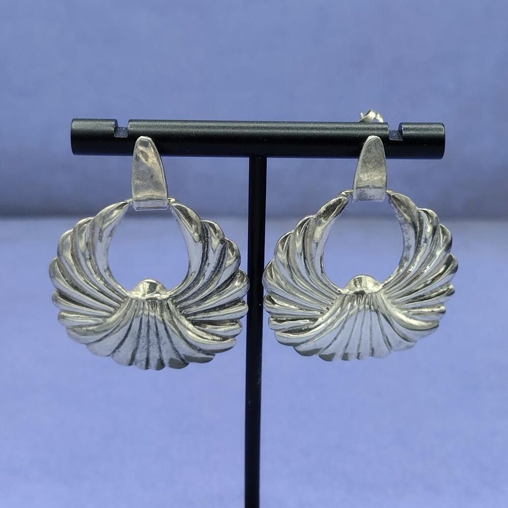Sterling Silver 925 Door Knocker Earrings 16.9g Made in Mexico